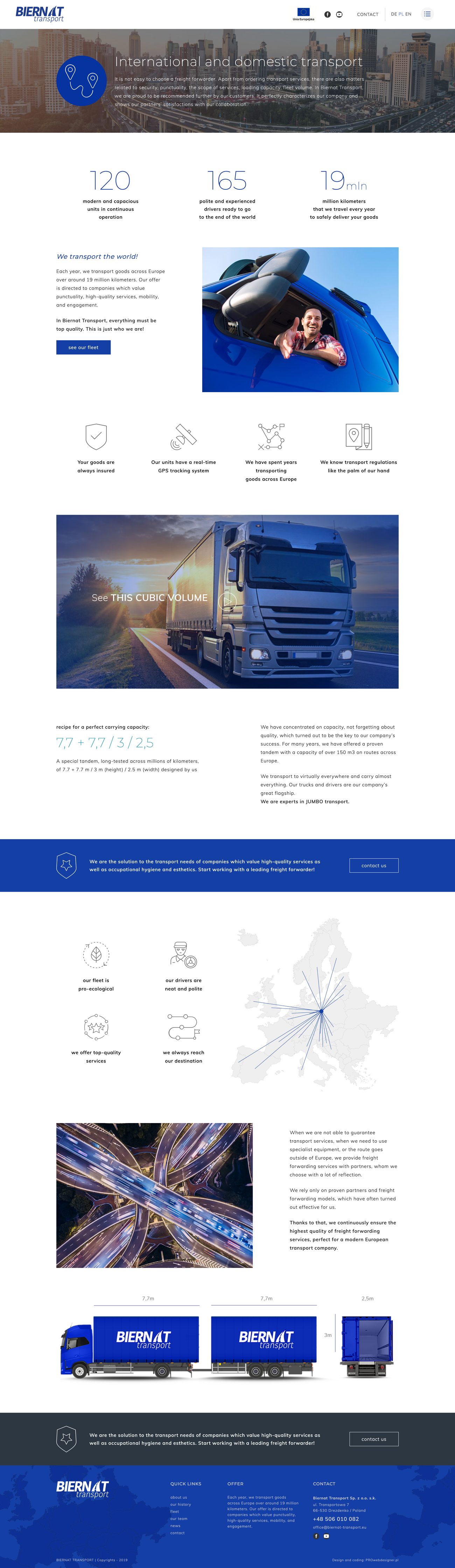 Transport and forwarding services page